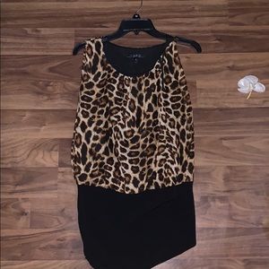 LIKE NEW! Leopard print mini dress. Worn once!